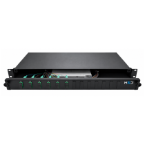 Sliding 19” Patch Panel 1U – 12 SC Duplex OM4 with 6 SC Duplex Adaptors & 12 OM4 Pigtails