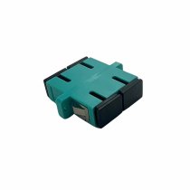 SC Duplex Multimode Aqua Fiber Optic Adapter with Ceramic Ferrule
