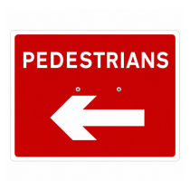 Cone Sign Pedestrians Left - 600 x 450mm
