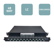 Sliding 19” Patch Panel 1U – 24 LCU DX Single-mode with 24 LCU DX Sleeves