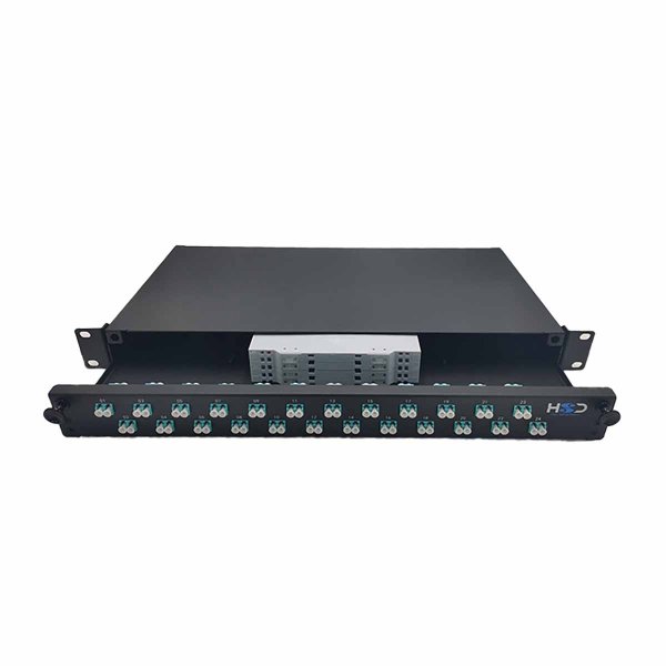 Sliding 19" Drawer 1U 24 LCU DX multimode equipped with 24 LCU DX through connectors