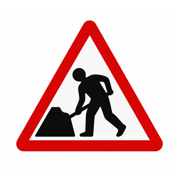 Cone Sign 'Men At Work Cone' - 750mm