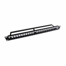 RJ45 Patch Panel 24-port 1U empty black UPTEC