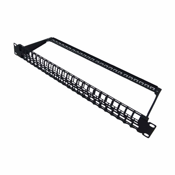 RJ45 Patch Panel 48 Port 1U Empty Black UPTEC
