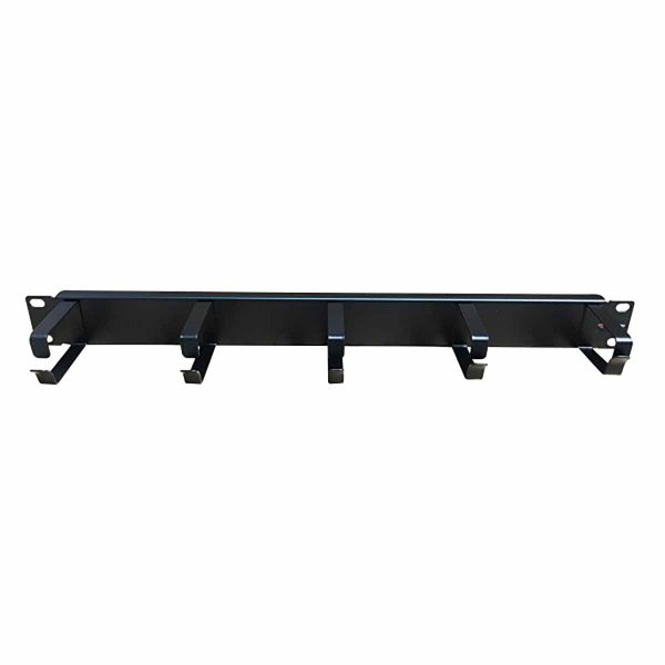 19" 1U Panel with Cable Management Rings
