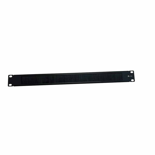 19" Cable Management Panel with Brush 1U Black