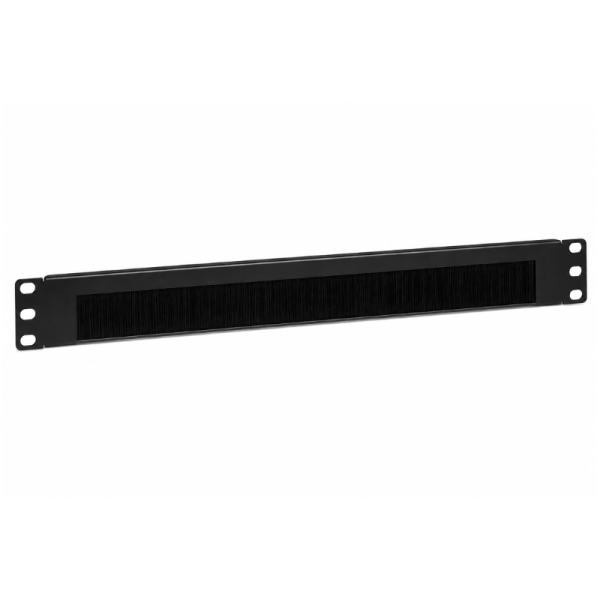 UPTEC 19" 1U Cable Management System with Open Brush – Black