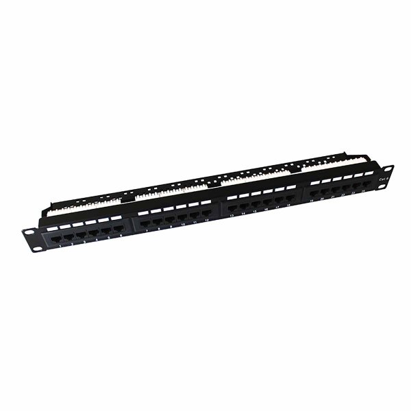 RJ45 Patch Panel 24 ports 1U equipped with CAT6 UTP HSD