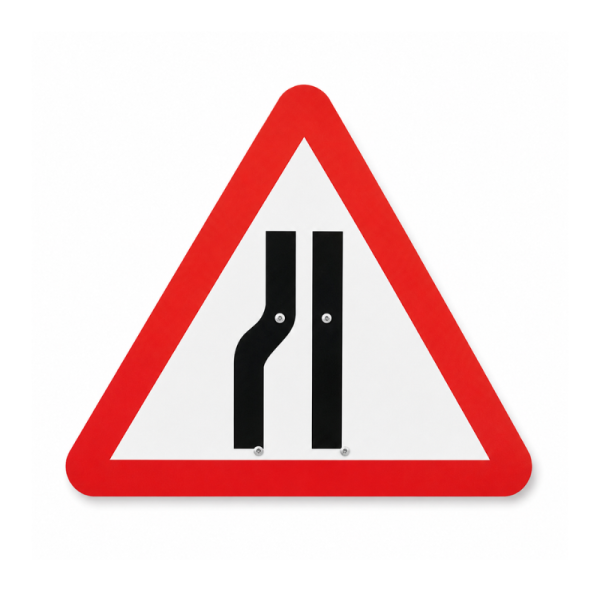 Cone Sign 'Road Narrows Left' - 750mm