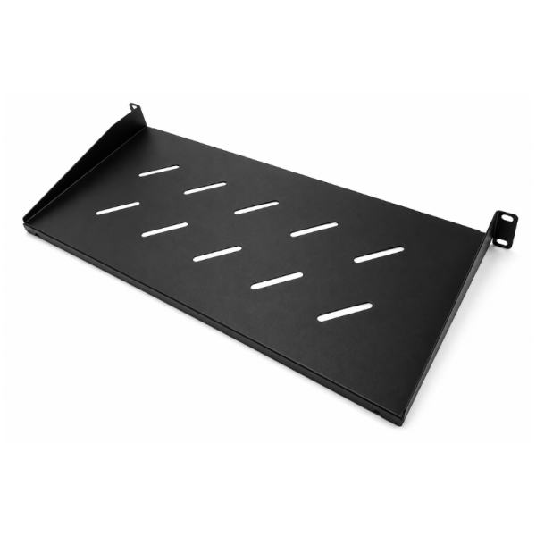 UPTEC Shelf 19" 1U Black - Depth 200mm - Load 20kg