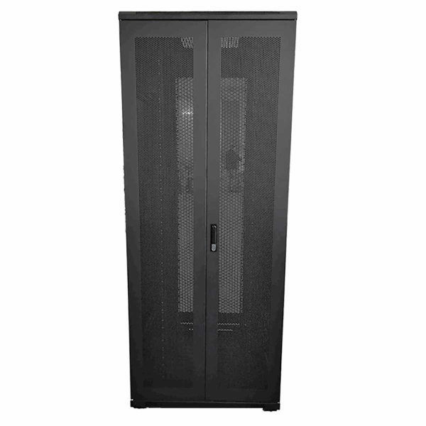 19" 42U 800x1000 Double Perforated Front & Rear Doors Network Rack Black