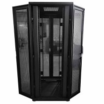 19" 42U 800x1000 Double Perforated Front & Rear Doors Network Rack Black