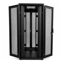 UPTEC 19" Network Rack – 42U – 800 x 1000mm – Double Perforated Doors – Black