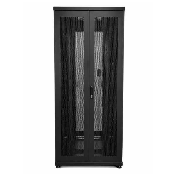 UPTEC 19" Network Rack – 42U – 800 x 1000mm – Double Perforated Doors – Black