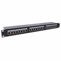 RJ45 Patch Panel 24 ports 1U equipped with CAT6 FTP UPTEC