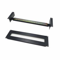 Support 19″ DIN rail 3U with modular front panel