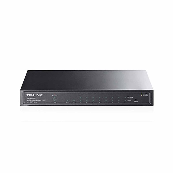 TP-LINK - 8 Port Gigabit PoE+ 2 Port SFP Switch - Metal - TL-SG2210P