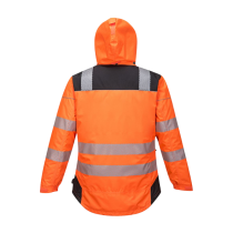 Portwest T400 PW3 Orange/Black Padded Waterproof Hi-Vis Winter Jacket - Various Sizes Available