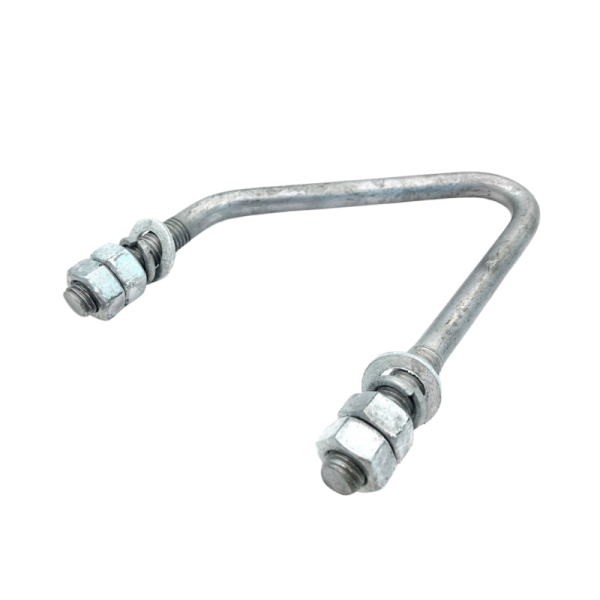 M12 x 100x100 Galvanised N-Bolt (+4 nuts, 2 coils & 2 flat washers)