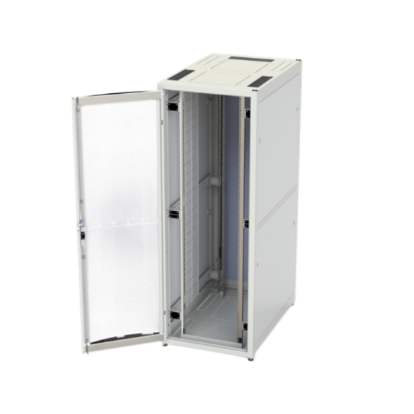 Rainford SafeServ® SX - 47U x 800 x 1200 Server Rack (Curved Door, Split Sides) - White