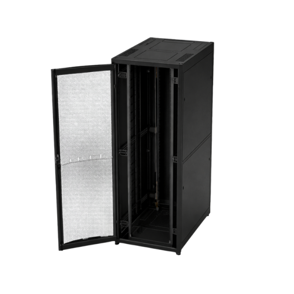 Rainford SafeServ® SX - 47U x 600 x 1200 Server Rack (Curved Door, Split Sides) - Black