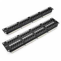 Excel Cat 5E Patch Panel – UTP – 24 Port – 1U – Black 100-726