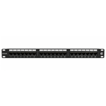 Excel Cat 5E Patch Panel – UTP – 24 Port – 1U – Black 100-726