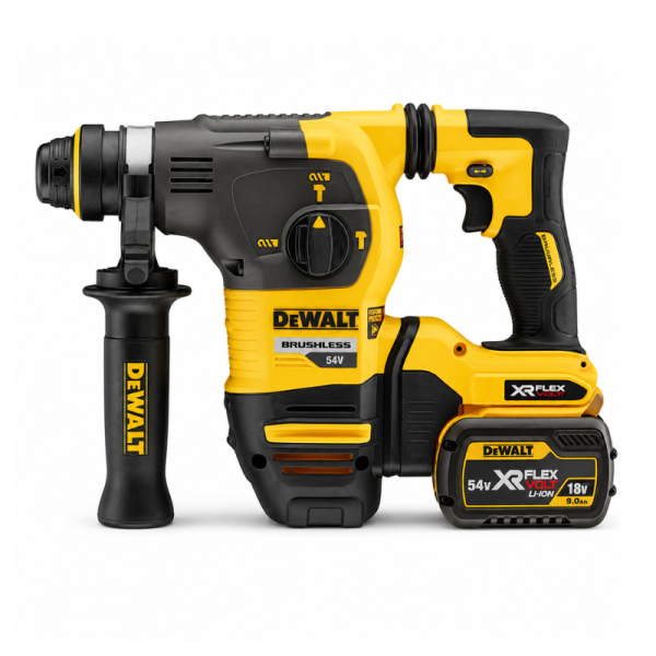 DeWalt XR FLEXVOLT SDS-Plus Hammer Drill – 54V – 30mm – 3kg – 2 x 9Ah Batteries - DCH333X2-GB