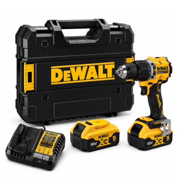 DeWalt XR Brushless Hammer Drill Driver – 18V – 2 x 5Ah Batteries – DCD799P2T-GB