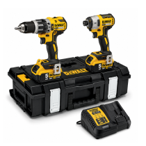 DeWalt XR Brushless Twin Kit – 18V – DCD796 Hammer Drill + DCF887 Impact Driver – 2 x 5Ah Batteries – DCK266P2-GB