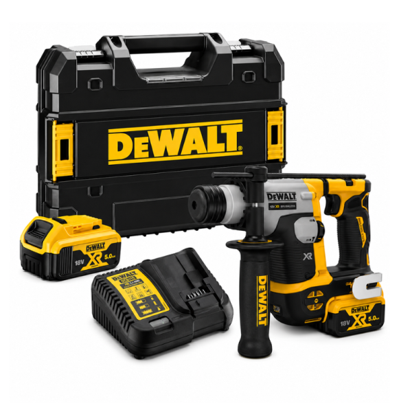 DeWalt XR Brushless SDS-Plus Hammer Drill – 18V – 16mm – 2 x 5Ah Batteries – DCH172P2-GB