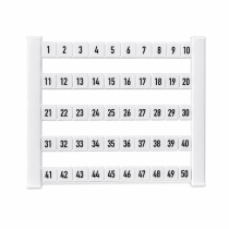 Weidmuller DEK5FW1-50 Horizontal Marker – 5 x 5mm – White – Numbered 1-50