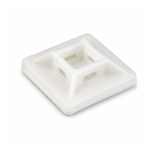 Self Adhesive Cable Tie Mount - White – Pack of 100
