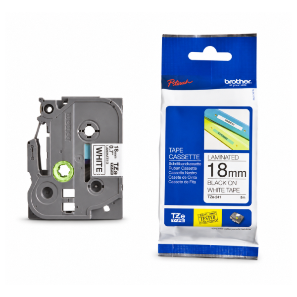 Brother Label Tape TZE 241 – Black on White – 18mm x 8m