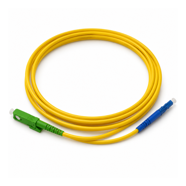 Patchcord – SM – LC/UPC to E2000/APC – Simplex – Yellow – 3m