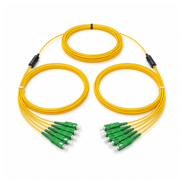 Fibre Optic Trunk – 12F G.657A2 – LC/UPC to LC/UPC – 3.0mm – Yellow – 15m