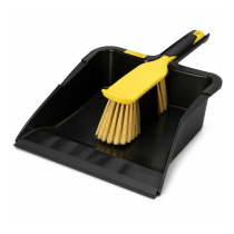 Bulldozer Heavy Duty Dustpan & Brush – Black/Yellow