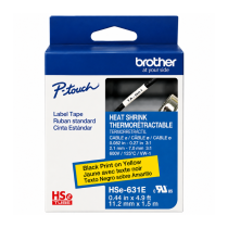 Brother Printer Labels – Heat Shrink – 11.7mm x 1.5m – Yellow