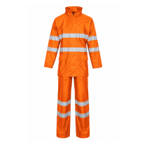 Orange Contractor Hi Vis Waterproof Rainsuit - Large