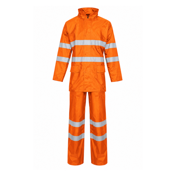 Orange Contractor Hi Vis Waterproof Rainsuit - Large