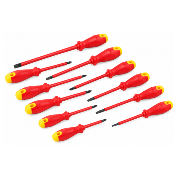 Insulated Soft Grip Electrical Screwdriver Set – 11 Piece – Mixed – 918535