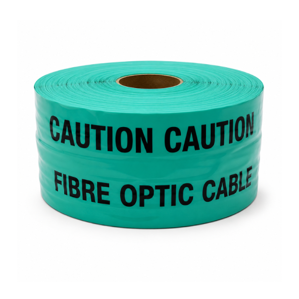 Caution Fibre Optic Cables Tape c/w Tracer Wire - 150mm x 365m