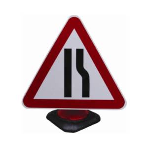 Road Narrows Right Cone Sign 750mm Triangle