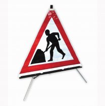 Road Sign Men At Work - Roll up incl tripod