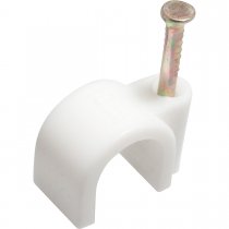 Round cable clip White Ø4mm TED/100 units - available in different diameters