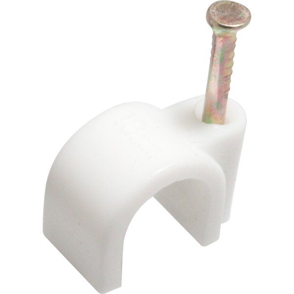 Round cable clip White Ø4mm TED/100 units - available in different diameters